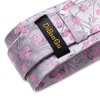 DiBanGu Mens Silk Tie Handkerchief Pink Floral Necktie and Pocket