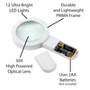 Magnifying Glass with Light, 30X Handheld Large Magnifying Glass for