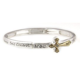 4030642 Christian Fruits of The Spirit Stretch Bracelet Bible Religious Love Joy Peace Galatians 5:22-23