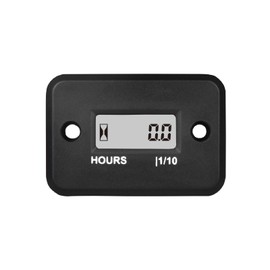 Runleader Digital Inductive Operating Hour Counter, Maintenance Hour Counter for Riding, Lawn Mower, Tractor, Wood Splitter, Boat, Outboard Motor, Marine Inverter Generator, ATV Dirt Bike (HM006A-BK)