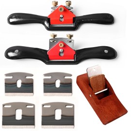 KLMNDUO Adjustable Spokeshave Set 2pcs SpokeShave 4pcs Metal Blade and 1pcs Portable Woodworking Planes, Perfect for Wood Craft, Wood Craver, Wood Working