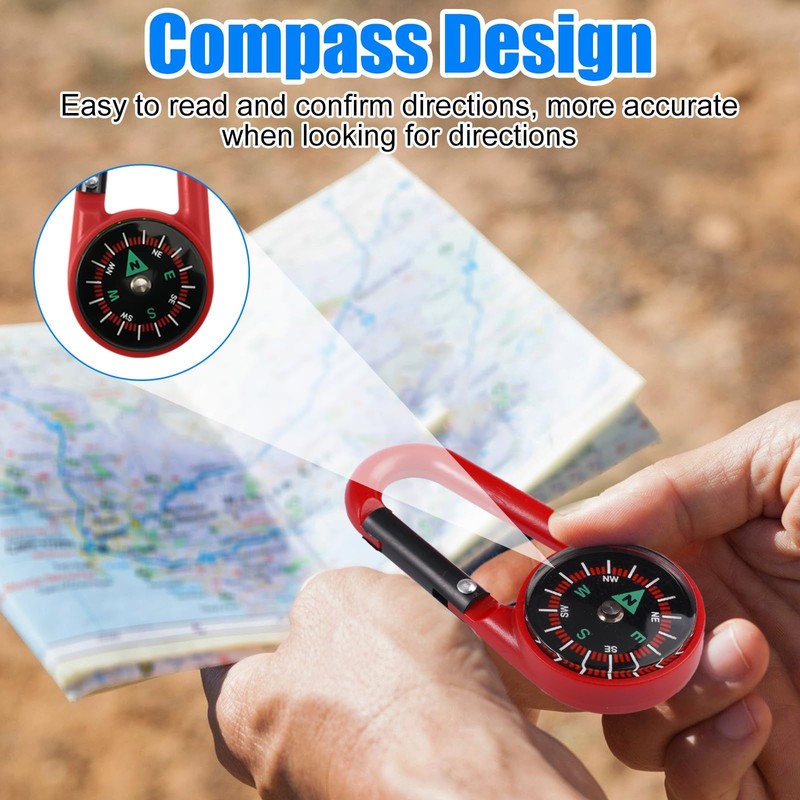 20 Pieces Compass Keyring 68 x 30 mm Pocket Compass