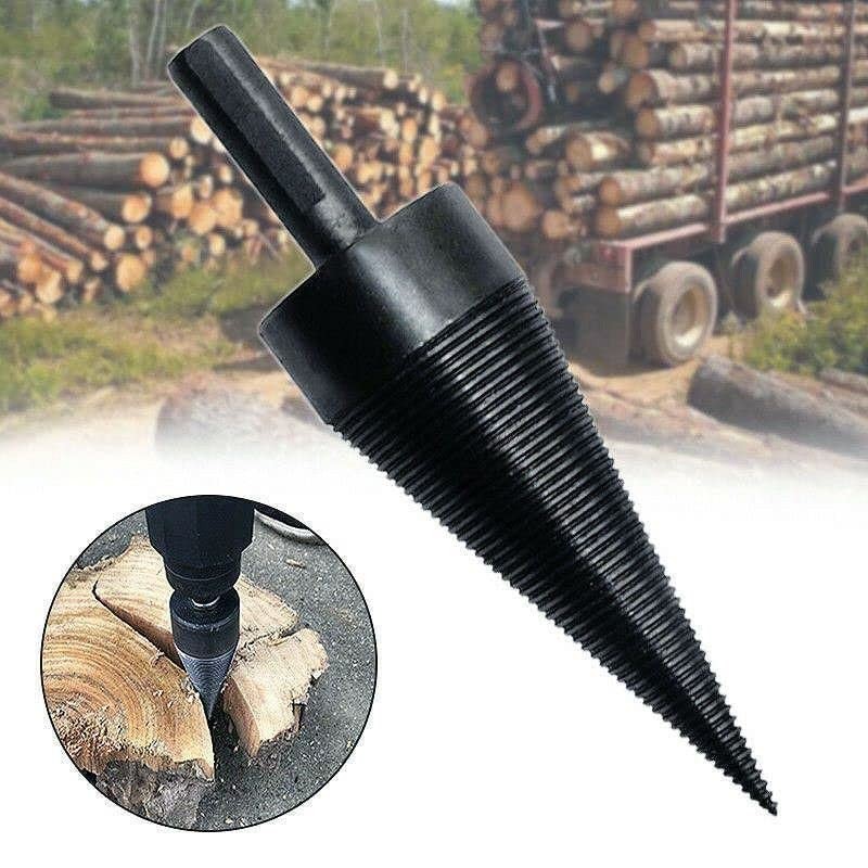 Lehelife 6pcs Firewood Log Splitter Drill Bit Removable Cones Wood