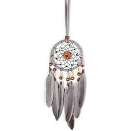 SPANICE Feather Dream Catcher Car Interior Rearview Pendant, Feather Dream Catchers Car Charm for Car Wall Bedroom Hanging Decorations(Style 1 - Grey)