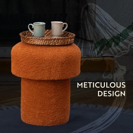 Dekorist Mushroom Pouf, Bean Bag Pouffe Home Decor Extra Seating Floor Cushion, Comfortable Mushroom Foot Rests for Living Room, Bedroom, Indoor, 40x40x42h cm, Terracotta