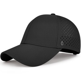 AOPREL Baseball Cap Men Women Waterproof Baseball Cap Breathable UV Protection Baseball Cap for Outdoor Activities Golf Tennis (DE/NL/SE/PL, Alphanumeric, One Size, Black)