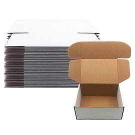 Livejun 9x6x4 inch Shipping Boxes Set of 25，White Corrugated Cardboard Box for Mailing Literature Mailer Small Business Packing Gifts Shipping Packaging Craft Gifts Digest Size Book Giving Products (9