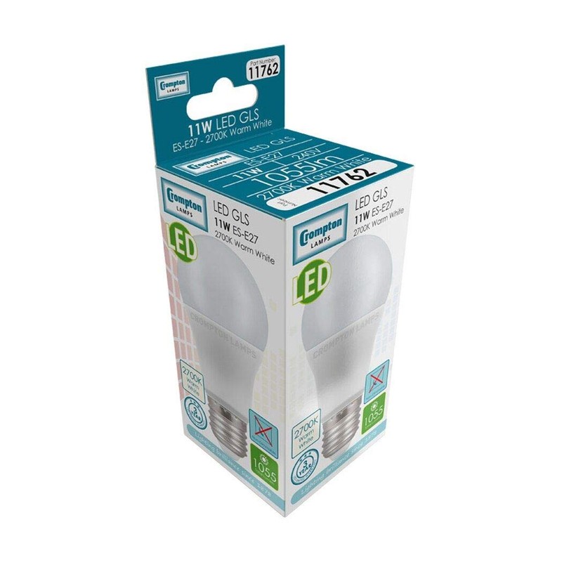 Crompton Lamps 11762 LED GLS 2700K Extra Warm White E27