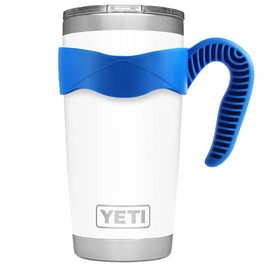 ALIENSX Tumbler Handle for YETI Rambler Cup, Anti Slip Travel Mug Grip Cup Holder for Stainless Steel Tumblers, Yeti, Ozark Trail, Rtic,Sic and More Tumbler Mugs BPA Free (BLUE, 20OZ)