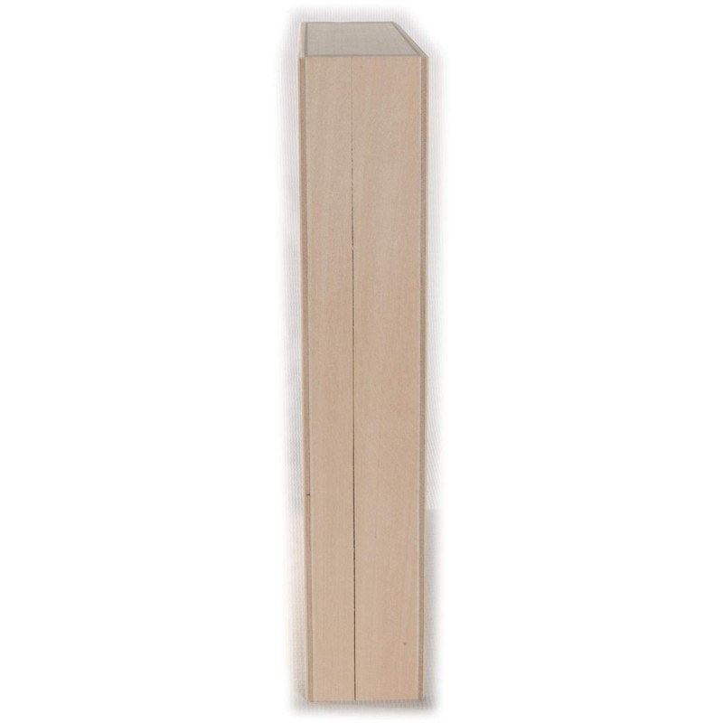 Rectangular Book Shaped Wooden Box with Lid & Bolt Closure