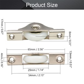 MroMax 5Pcs Screen Door Rollers 29mm/1.14" Dia White Sliding Wheel Electroplating Sliding Wheel with Stainless Steel Shell for Garage Screen Door