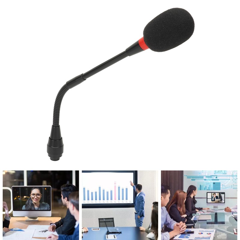 9.8in Professional Gooseneck Microphone Flexible Desktop Gooseneck Condenser Microphone for