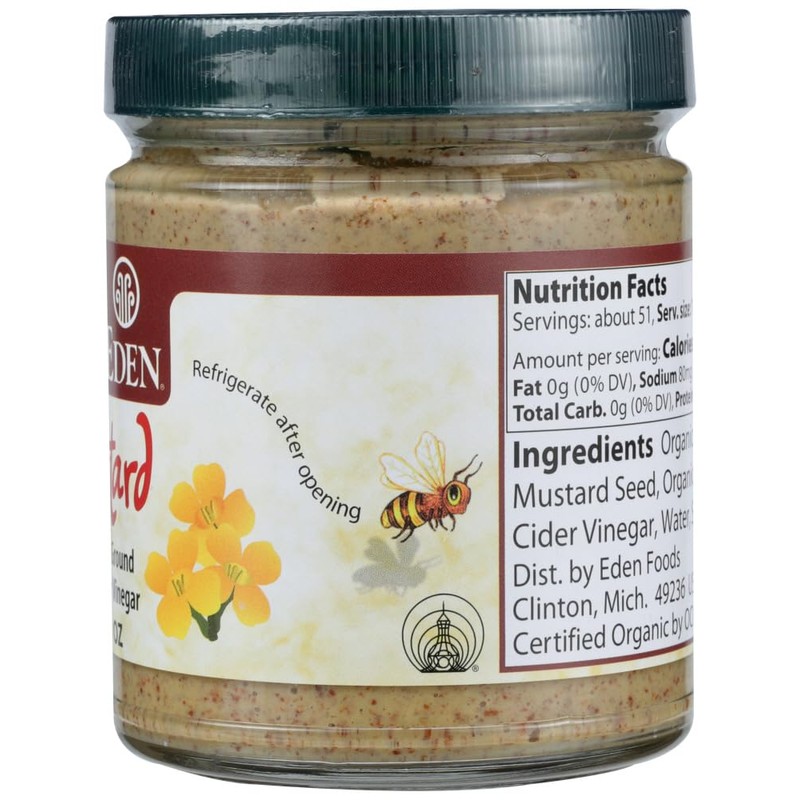 Eden Foods Mustard, Og, Brown, Glass, 9-Ounce (Pack of 6)