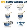 Gotham Steel 15 Pc Ceramic Cookware Set Nonstick, Ceramic Pots