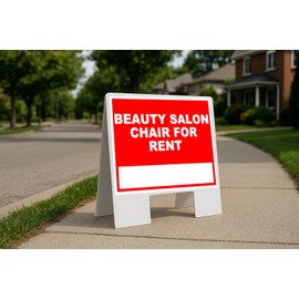 Beauty Salon Chair For Rent Write On Me Red Folding Coroplast A-Frame with Double-Sided 23in x23in