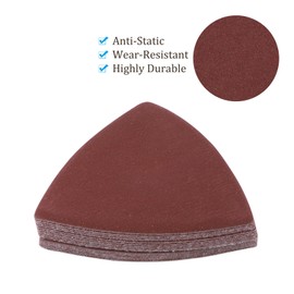 Kozelo 15pcs Mouse Sander Detail Sandpaper - [ 800 Grit, 3-1/8" ] Triangle Hook and Loop Assorted Sanding Pads Sheet for Wood Furniture Polishing Use | Aluminum Oxide Sandpaper