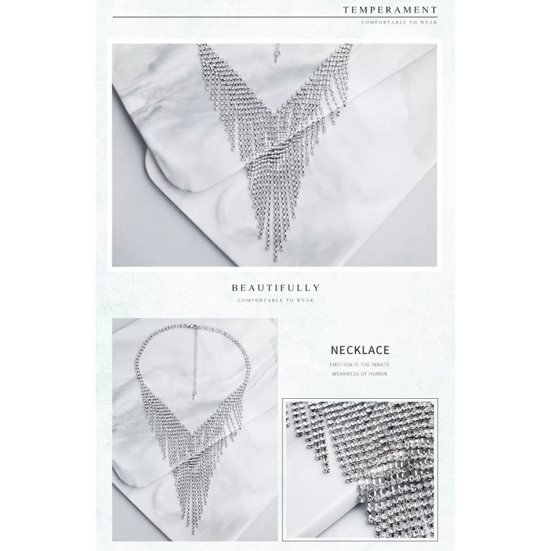 TECNOLOGÍA INFINITA Mujer Sets De Joyería Cristal Deco Boda Collar