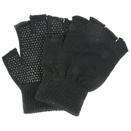 Kachiboshisangyou Kachiboshisangyou Leisure & Outdoor Gloves, Stretch Magic Gloves, Fingertips (Includes Finger Cut) #143, Black
