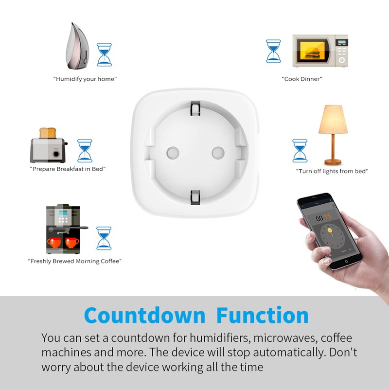 Smart Plug WiFi Socket: 16 A WiFi Smart Plugs with
