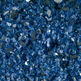 MSI Sapphire Blue Fire Glass, 1/4 Inch High Luster Reflective Tempered Glass Rocks fo Propane or Natural Gas Fireplace, Fire Pit Glass Rocks, 20 Pounds