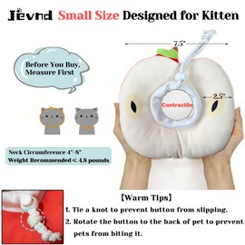 Jevnd Kitten Cones After Surgery 0-6 Months, Donut Extra Small Kittern Cone Collar Soft to Stop Licking Neck, Elizabethan e Collar for Recovery (S for Kitten [Neck: Up to 7.5"] - Apple)