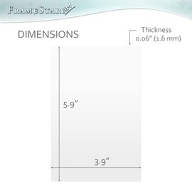 FrameStarr 4x6 Glass (Crystal Clear, 2 Pack), Picture Frame Replacement Glass for 4 x 6 Picture Frames, Real Glass Cover Sheets