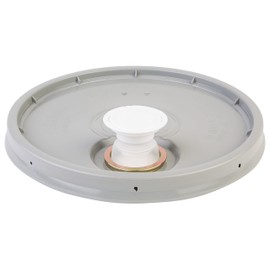 Hudson Exchange Lid with Spout and Gasket for 3.5, 5, 6, and 7 gal Buckets, HDPE, Gray