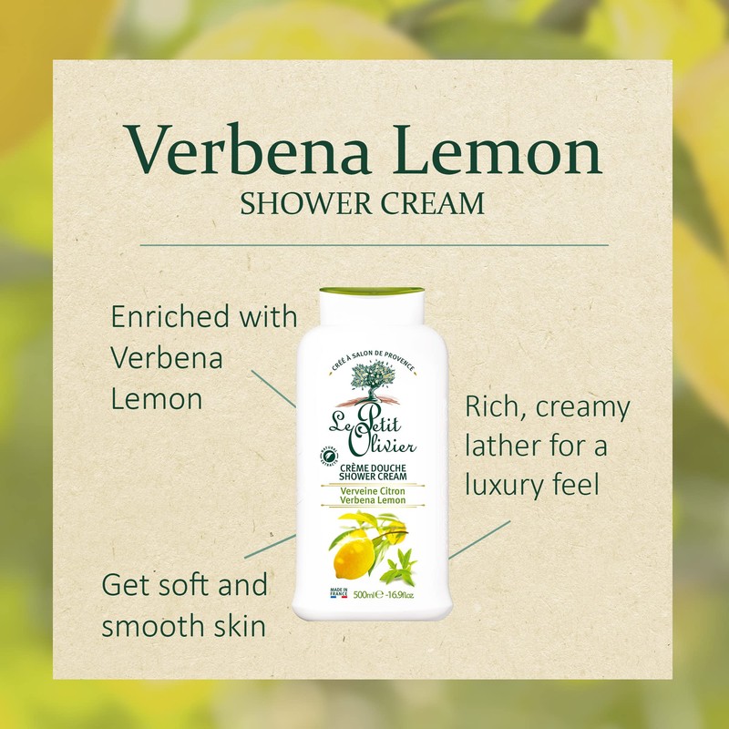 Le Petit Olivier Shower Cream - Verbena Lemon - Gently