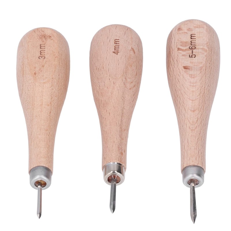 Leather awl, ergonomic design, professional cutting tool made of leather