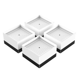 Umelee Washing Machine Lift Stand, 1.6 inches (4 cm) Riser, Desk, Table Legs, Extendable, Washing Machine Stand, Anti-Vibration Rubber, Dryer, Sofa or Bed, Height Adjustable, Stackable, Vibration and Noise Reducing, Anti-Slip, Prevents Scratches on Floors, 4 Pieces, White