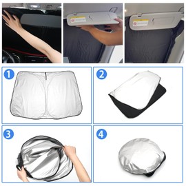 YEE PIN 2024 Chevy Colorado Sun Shade for 2023 2024 Chevy Colorado Accessories Z71/ZR2 LT WT Trail Boss &GMC Canyon AT4/Denali/AT4X/Elevation Car Shield Windshield Sunshade Sun Shield Reflective Shade