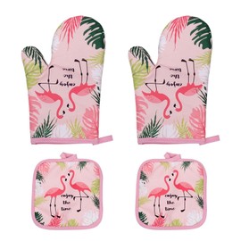 2 Flamingo Pot Holders, 2 Flamingo Pot Holders, Cooking Gloves, Baking Gloves, Pot Holders and Oven Gloves, Flamingo Gifts