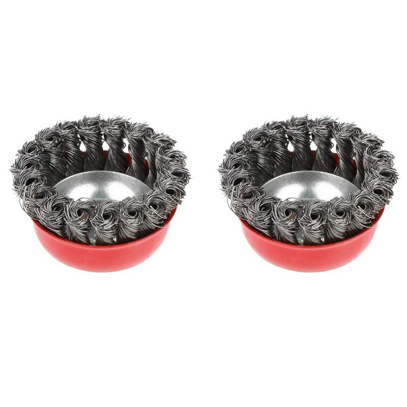 4-Piece Cone Brush Grinding Brush Set Cup Brush Steel Braided