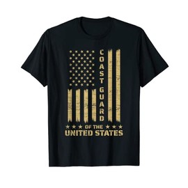 US Coast Guard USA American Flag USCG T-Shirt