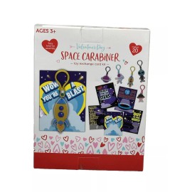 Valentines Valentine’s Day 3+ Space Carabiner Makes 20/3+/ Toy Exch. Card kit.