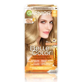 Garnier Belle Color Permanent Hair Dye, 80 Medium Blonde, 100% Grey Coverage, Enriched with Argan Oil and Wheat Germ Oils - 1 Application, Packaging may vary