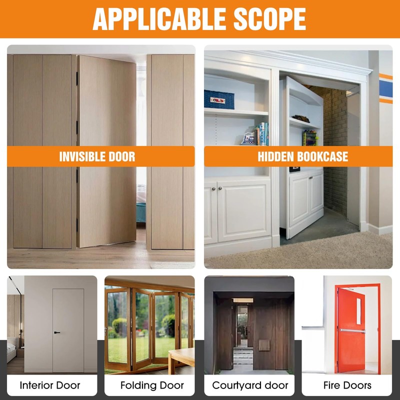 Lipshome 7" Hidden Door Hinge/Concealed Hinges,Invisible Hinges,Invisible Door Silent 180