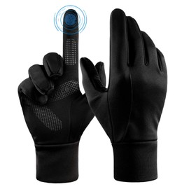 FanVince Men’s Touchscreen Gloves, Winter Gloves, Cycling Gloves, Black, L