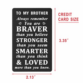 HYHYDHP To My Brother Gifts Wallet Card, Little Brother Inspirational Gifts Birthday Cards from Brother Sister, Christmas Presents Graduation Ideas