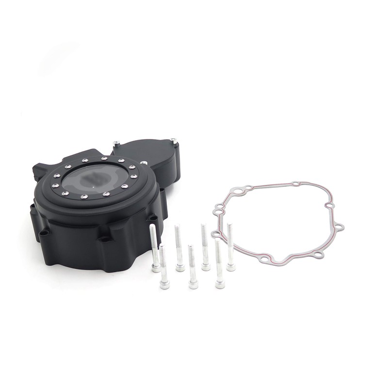 XKMT-Black Left Engine Stator Cover See Through Compatible With '06-'13