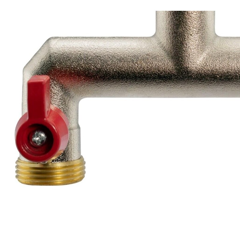 Brass Tap Two Way Splitter Manifold With Valves 3/4" BSP