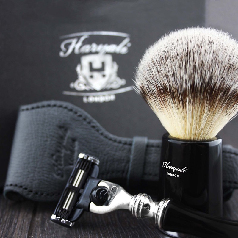 Reise-stil rasier sets mit rasiermesser und rasierpinsel mit 100% aus