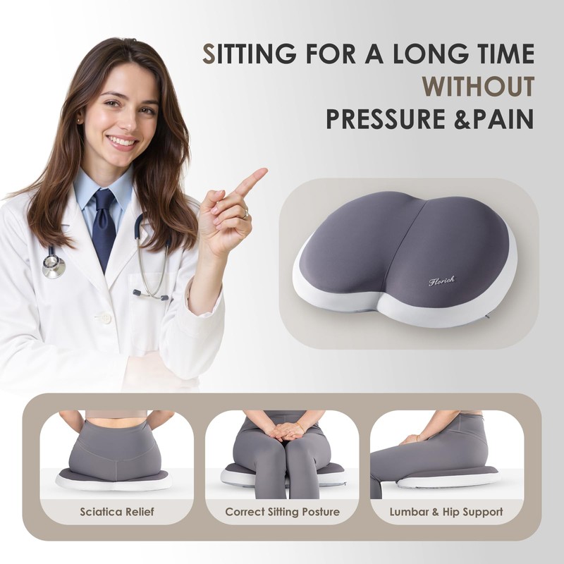 FLORICH 3 PCS Seat Cushion for Carseat Lumbar Support Pillow