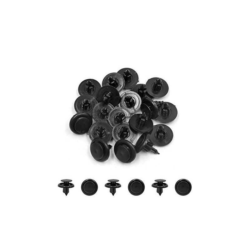 sourcing map 20Pcs 7mm Hole Car Black Plastic Mudguard Clip