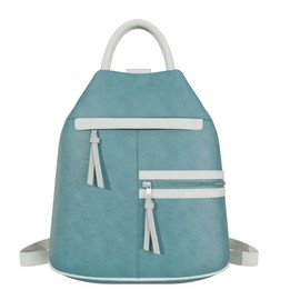 KMISSO Stylish Women's Shopper Backpack Vegan Leather 30606, white green