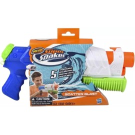 Hasbro Nerf Super Soaker Scatter Blast Water Blaster, 5 Streams of Water, Pump Action,