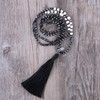 Kelitch Bohemian Natural Fresh Water Pearl Crystal Bead Tassel Necklace