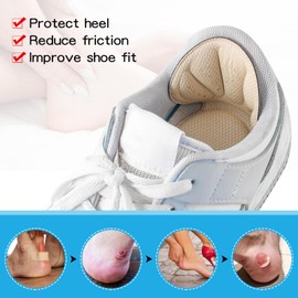 Adhesive Back of Heel Cushion Pads, Heel Grips Inserts for Boots, Too Big Loose Shoes, Reusable Heel Guards Liners for Women Men, 4PCS-Beige+4PCS-Beige