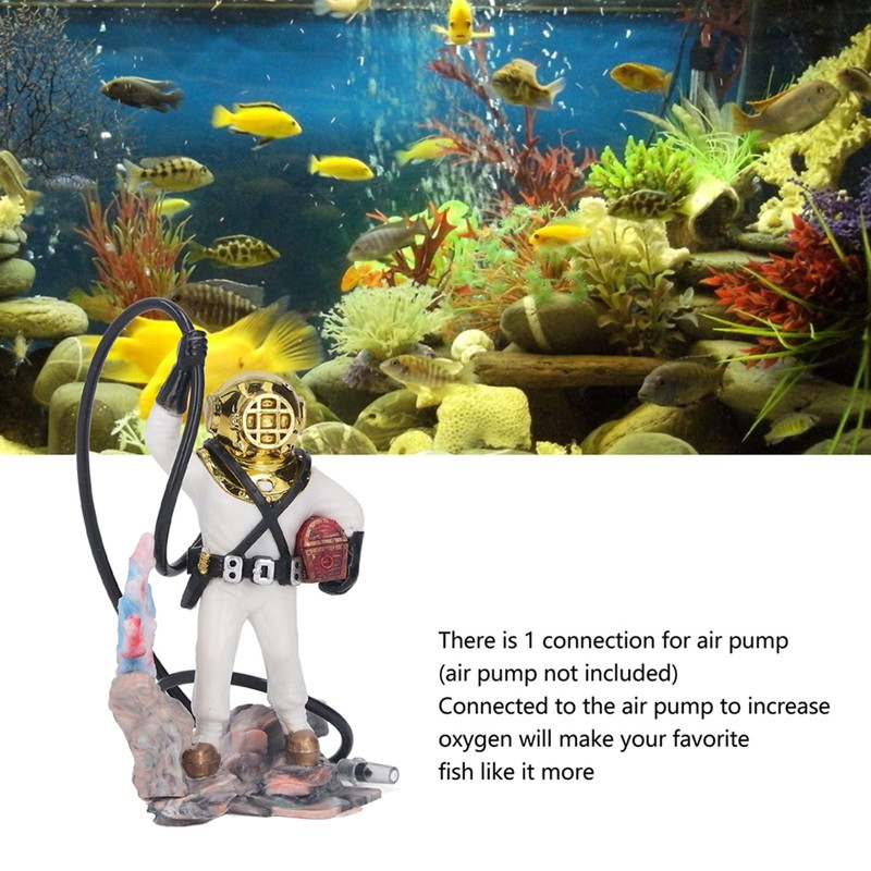 Diver Fish Aquarium Ornament Diver Air Action Aerating Diver Aquarium