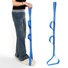 Heclia 45 Inch Leg Lifter Strap with Multi Loops, Post Surgery Recovery Aid for Hip Replacement & Knee Surgery, Assist Device for Adults & Elderly to Get in and Out of Bed, Durable Adjustable, Blue